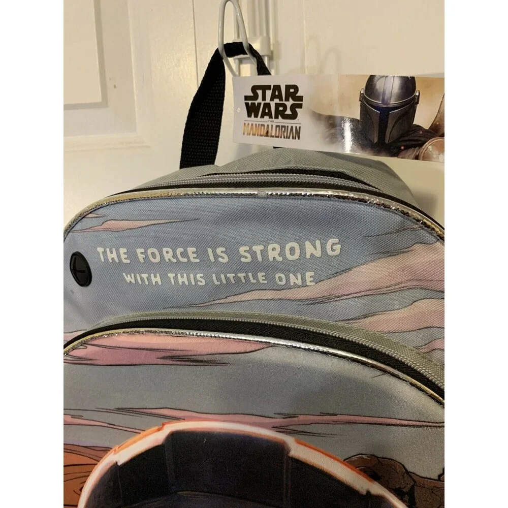 New Disney Star Wars Mandalorian Baby‎ Yoda 18”kids Backpack The Force Is Strong